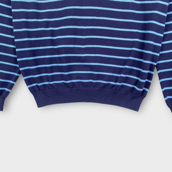 Brooks Brothers Sweater Mens Extra Large 346 Striped Blue Supima Cotton Pullover - Picture 4 of 12